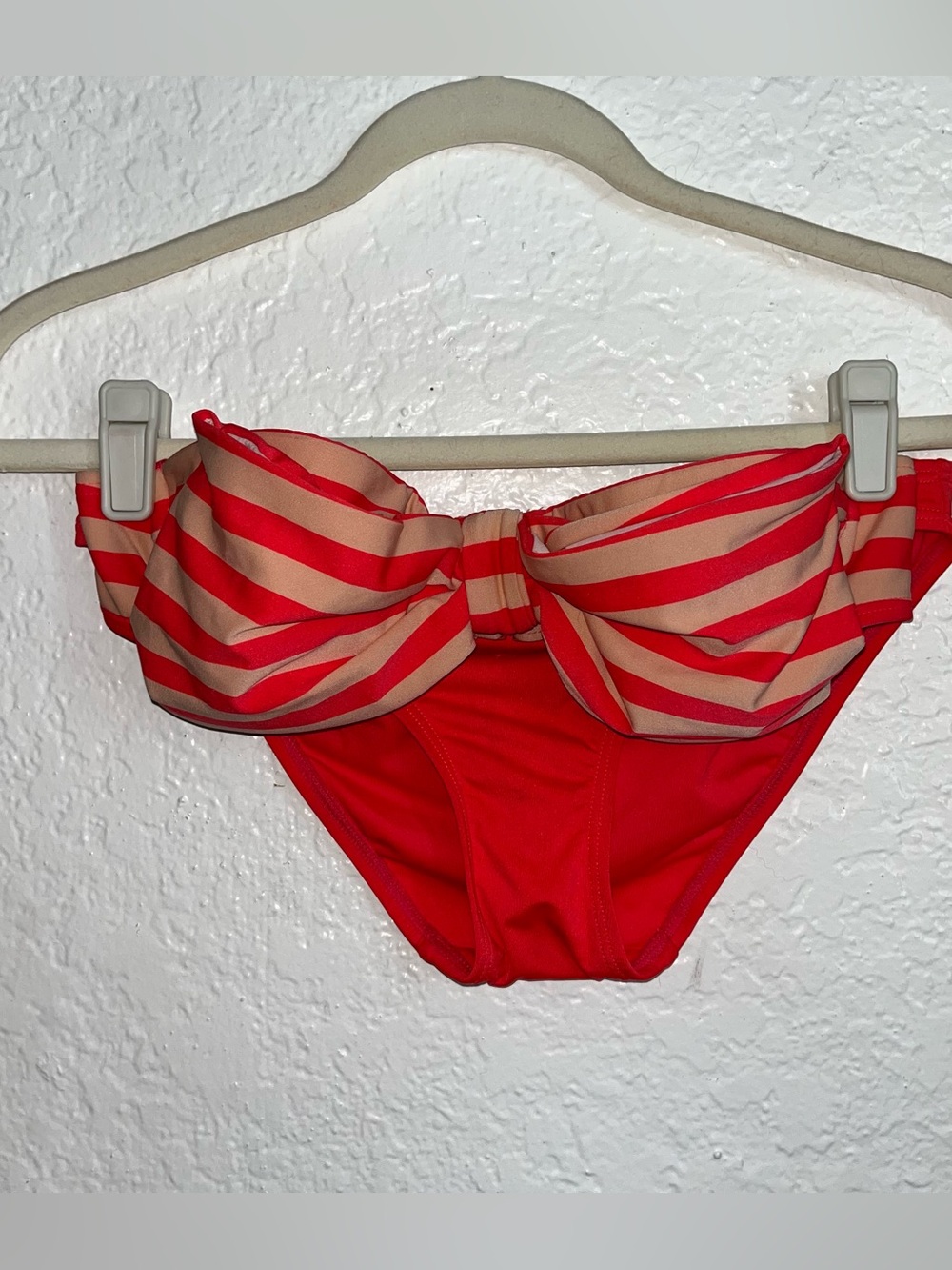 Kate Spade striped bow strapless 2 piece bikini set swim size small